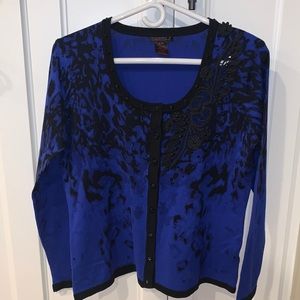 Alison Sheri unique detailed embellished cardigan size M